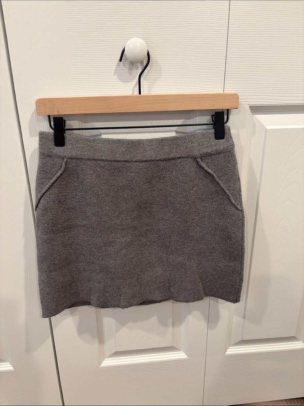Mango Grey Knit Mini Skirt